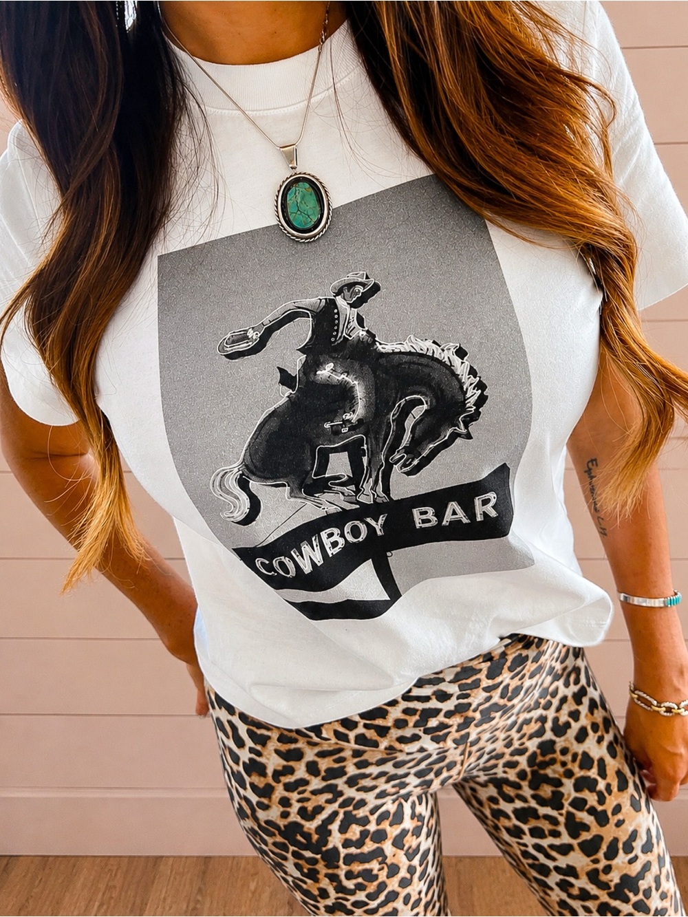 NWT- Cowboy Bar Graphic Tee - White